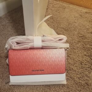 Michael Kors Hibiscus and White Crossbody Bag